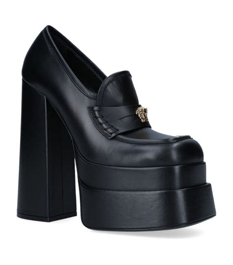 versace loafers|Versace intrico platform loafers.